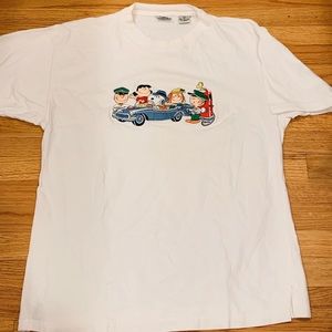 Charlie Brown and peanuts gang all embroidered tee